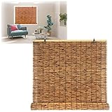 Bambusrollo Garten Winddicht 40x130cm 50x150cm 60x160cm 110x135 cm Retro Carbonization Rollvorhang Mit Beschlägen Bambus Jalousie Außen Bambus Patio Sichtschutz Fenster Rollo Ohne Bohren