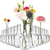 15 Stück kleine Vintage Vasen Blumenvase Tischvase Blumenväschen Väschen Set aus Glas Glasfläschchen