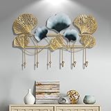 Wandmontierte Garderobenleiste Kleiderhaken Chinesisch Kreative Ginkgo Wandbehang Garderobe Schlafzimmer Wohnzimmer Korridor Wanddekoration Anhänger Flur Kleiderbügel Hängende Tasche Rack