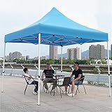 Robuster Hellblau Pavillon Mit Wasserdichtem Vordach Faltzelt 3x3m, 50+ UV-Schutz, Höhenverstellbar 1.9m/2.0m/2.1m, Winddichter Stahlrahmen, Leicht Zu Öffnen, Größe Zusammengeklappt: 158x25x22cm