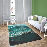 Teppich Wohnzimmer 120X170 Dunkelgrün Teppich Kurzflor Schlafzimmer,Teppiche Moderne,Carpet Für Wohnzimmer Küche Esstisch,Teppich Waschbar
