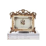 European Style Photo Frame Retro Resin Picture Frames Craft Decoration Office Bedroom Decorated Frame 5inch/6inch/7inch/8inch Photo Frames for Wall and Tabletop Display (S ()