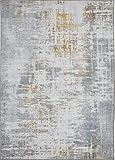 Luxor Living Vintage Teppich modern, moderner Digitaldruck, flach, gekettelt, farbecht, Designteppich für Innen, Farbe:Creme - Senfgelb, Größe:155 x 230 cm