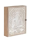 Signes Grimalt Schlüsselkasten aus Holz aus MDF: Modell Buddha und Meditation, braun und weiß, Höhe 26 cm