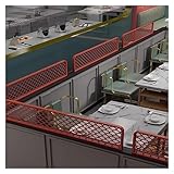 YJEUZCD Esstisch Bildschirme, Restaurant Aushöhlen Dekorative Trennwände Gitter, Semi-privat Bar Büro Schreibtisch-Trennwand, 30/50cm Arbeitsplatte Niedriger Zaun (Farbe : Rosso, Größe : 30x90cm)