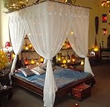 GURU SHOP Orientalischer Baldachin1001 Nacht, Betthimmel, Moskitonetz, Moskitonetz `Prinzessin`, Baumwolle, Größe: 200x200 cm, Moskitonetze & Baldachine