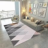 SUNYRDSM Kleine Teppiche Teppich Waschbar In Waschmaschine 60x90cm Rosa Grayes geometrisches Muster im modernen Stil rechteckig kann angepasst Werden Antirutsch Teppich