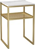 Beistelltische Pflanzenständer, schmaler Konsolentisch, Sofa-Beistelltisch mit Marmorplatte; Metallregal, kompakt, hoch, rechteckiger Tisch (Größe: 50 x 40 x 70 cm, Farbe: Schwarz)