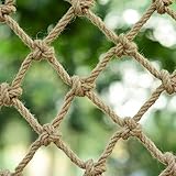 Kinder Klettern Hanf Seilnetz,Kindergarten Seilbrücke Hängematte Leiter Schaukel Seil Mesh,Spielplatzzaun Schutznetz,Kindersicherheit Anti-Fall Netz Natur Jute(Size:3M×10M(9.8FT×32.8FT),Color:Jute)