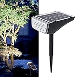 CaCaCook Solarstrahler für den Außenbereich, Solar-Bodenleuchten, IP65, Wasserdicht, 3 Modi, Drehbarer Lichtkopf, Solar-Landschaftsstrahler für Garten, Hof, Rasen Im Freien