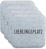 Brandsseller Wende-Sitzkissen Filz zweifarig Eckig Stuhlkissen Sitzpolster Auflagen - 35 x 35 x 1,0 cm (4er-Vorteilspack, Lieblingsplatz Anthrazit/Grau)