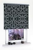 deko-raumshop Verdunkelungsrollo Schlafzimmerrollo Springrollo Schnapprollo Rollo Stoff mit Motiv lichtundurchlässig Raum verdunkelnd Montage Wand Decke Hitzeschutz (200 x 180 cm, Ornament)