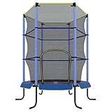 Ultrasport Kinder Indoor-Trampolin Jumper 140 cm, Spaß- und Fitnesstrampolin für Kinder ab 3 Jahren, für die Nutzung als Zimmertrampolin besonders gesichert mit Netz und Randabdeckung, Blau