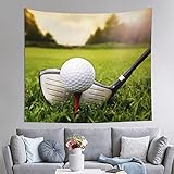PSVOD Golfball-Wandteppich, zum Aufhängen, Schlafzimmer, Wohnzimmer, Stoff, Heimdekoration, Wanddekoration, 152 x 130 cm