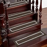 WayCossy Treppenstufen für Holzstufen, 20.3x76.2 cm, rutschfest, für den Innenbereich, Treppenläufer zum Abziehen und Aufkleben, Treppenhaus-Teppiche für ältere Menschen, braun, quadratisch