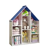 Bücherregal Bücherregal In Hausform WPC-Bücherregale Mehrschichtiges Bücherregal Lesen Von Bilderbüchern Studenten-Bücherregal Schließfächer Bücherregale Bücherschrank Aufbewahrungsregal ( Color : Blu