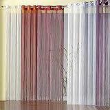 heimtexland ® Fadengardine Fadenvorhang Ösen Fadenstore Vorhang Raumteiler Insektenschutz Perlenvorhang Gardine Typ123 160x98 Flieder Verlauf