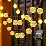 Yogle Solar Lichterkette Aussen, 30 LED Solar Lichterkette Außen Timer mit 8 Modi, Wetterfest Kristall Kugeln Solarlichterkette Outdoor für Garten, Balkon, Terrasse, Bäume, Hochzeiten, Partys, Ostern