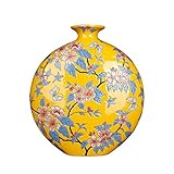 Blumenvase für Wohnkultur Keramikvase Neue chinesische handgemachte Emaille gemalt Porzellan Vasen 13,4 Zoll große gelbe Steinzeug Blume Vase Home Wohnzimmer Hotel Dekoration Ornament zur Lagerung von