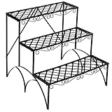 TecTake Pflanzentreppe Blumenbank 3 Stufen - belastbar bis 30 kg - ca. 60x60x60cm - Diverse Modelle (Stufen gerade | Nummer 401711)