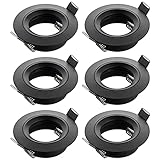 SEBSON Einbaustrahler - 6er Set - rund Alu schwarz, Einbaurahmen Lochdurchmesser 65mm, Decken Spot inkl. GU10 Fassung für LED/Halogen