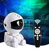 Astronauten Sternenhimmel Projektor,Kinder Nachtlicht Sternenhimmel mit Fernbedienung 360° Drehen16 Modi Galaxy Light Projector für Kinder Erwachsene Schlafzimmer Raumdekoration Party Ambiente