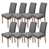 sorliva Stuhlhussen 8er Set Stretch Stuhlbezug Moderne Stuhlüberzug Elastische Abnehmbar Waschbar Spannbezug für Esszimmerstühle Schwingstuhl Bezug Hochzeit Büro Bankette Partys Deko(Grau)