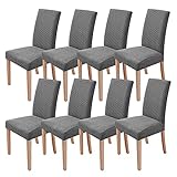 sorliva Stuhlhussen 8er Set Stretch Stuhlbezug Moderne Stuhlüberzug Elastische Abnehmbar Waschbar Spannbezug für Esszimmerstühle Schwingstuhl Bezug Hochzeit Büro Bankette Partys Deko(Grau)