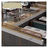 YJEUZCD Esstisch Bildschirme, Eisenwaren Aushöhlen Kartenhalter Dekorativ Trennwand, Semi-privat Restaurant Niedriger Bildschirm, 30cm Niedriger Zaun (Farbe : Gold-A, Größe : 50cm)