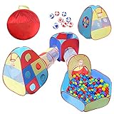 Kinder-Spielzelt – Pop-Up-Kinderzelte Spieltunnel 5 Stück Krabbeltunnel Spielzeug für Kleinkinder, Bällebad, faltbares Spielhaus für Kinder im Freien, tragbare Reißverschluss-Aufbewahrungstasche