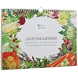 Saisonkalender für Obst und Gemüse: Immerwährender Erntekalender u. Aussaatkalender – Ewiger Saisonkalender Obst Gemüse – Gartenkalender 2023 OwnGrown