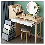 ACIYD Luxus-Schlafzimmermöbel-Make-up-Schminktisch-Set, Dressingtisch Waschtisch Holzfarbe Makeuptisch mit Spiegel und Schubladen Schlafzimmerkleidungstisch for Schlafzimmer