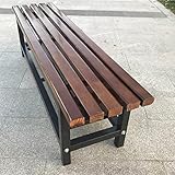 Gartenbank Mit Stauraum Parkbank Ohne Lehne Holzbank Holz Und Metall Sitzbank Für Garten & Balkon Ideal Für Garten Und Stadt Hinterhof Pool Terrassenbank Sitzbank (Color : Walnut, Size : 1.5M)