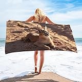 Strandtuch Dunkelbraunes Tier Mikrofaser Handtuch Strandlaken GrößE Handtuch Schnell Trocknen Strandhandtuch Herren Frauen BadetüCher, HandtüCher, StrandtüCher 90x180cm