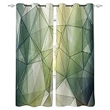 KDGGLUCK Geometrico Verde Triangolo Modello Finestra Tende Soggiorno Ragazzi Bambini Camera Da Letto Bambini Trattamento Finestra Decorazioni Per La Casa -150x270cm(WxH) 59x106in x2