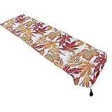 SAAKO Bedruckter Tisch läufer, wasserdichter Tisch läufer, dekorativer Tisch läufer aus Polyester für Esstisch, Schmink Schrank, Couch Tisch-Maple Leaf||33CM*180CM