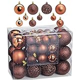 WOMA Christbaumkugeln Set in 14 weihnachtlichen Farben - 50 & 100 Weihnachtskugeln Braun Kupfer aus Kunststoff - Gold, Silber, Rot & Bronze/Kupfer UVM. - Weihnachtsbaum Deko & Christbaumschmuck