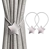 INHDBOX Magnetische Vorhang Raffhalter Stern Kreativ Gardinen Schlaufen Vorhang Clips Seil Rückwärtige Vorhang Halter Schnallen Vorhang Binder Gardinenhalter für Haus Dekoration 2 Stück
