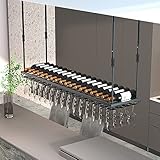 Decken-Weinregale, höhenverstellbar, Metall-Weinhalter, Weingläser, Weinflaschenhalter, hängendes Weinglas-Regal, für Bars, Küchen, Restaurants (Size : 100cm) (100cm)