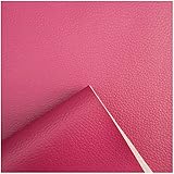 Kunstleder Stoff Lederimitat Kunstleder Material，0.9mm Dick Big Litschi Muster Kleidung Schneiderei Polster Kunstleder Stoff Wasserdichtes Sofa Autositzbezüge，Meterware（Rose Rot）(Size:1M×1.4M)