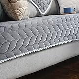 YWQJL Samt Sofabezug Sofaschoner antirutsch1 2 3 4 Sitzer,l Form Sofaüberwurf rutschfest,Sofa Überzug hundedecke Sofa Couch Überzug Couch Überzug Sofa Überwurf,grey-90x180cm