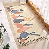 Fransenteppich Läufer Flur 60x130 cm Boho Mode Teppichläufer Böhmisch Teppich mit Quasten Geometrisch Streifen Cartoon Blumen Muster FüR Kinderzimmer Schlafzimmer Wohnzimmer Boden Zimmer Dekoration