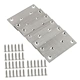 VILLCASE 6 Stück 1 Eckhalterung Regalhalterungen Heavy Duty Metall Gerade Klammer Edelstahl Flachklammern Edelstahl Metall Flachklammer Silber