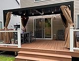 PURPLE LEAF Pavillon 3 x 4 m Wasserdicht Stabil Pergola mit Lamellendach Alu Terrassenüberdachung Hardtop Pavillon mit Moskitonetze und Vorhänge, Bronze