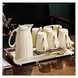 GRFIT Glaskaraffe Wassertasse for Zuhause, Wohnzimmer, Einweihungsparty, neues Zuhause, Tasse, Wasserkocher, Tassen-Set, Teetasse, Tee-Set, Wasser-Set, Hochzeit Karaffe (Color : 3)