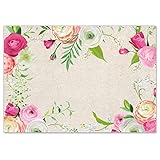 100 Tischunterlagen mit Rosen Blumen Motiv I DIN A3 eckig I Platz-Set aus Papier I modernes Design I Einweg Tischset I beige I Gastronomie und Haushalt I dv_1086