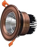 einbaustrahler led Einfachheit Tile Red Copper Embedded Hole Lampe Led Boutique Retro Downlight Cob Spotlight Deckenleuchte 5W/10W/15W Bar Gästezimmer Spotlight Hohe Helligkeit (Farbe: 3000K warmweiße