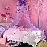 SORVA Princess Bed Canopy Princess Dome Moskitonetz Geburtstagsgeschenke für Kinder Schlafzimmer Dekor, Moskitonetz Bettvorhänge für Babybett, Kinderbett, senfgrün