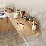 OKATOR Klapptisch zur Wandmontage, Massivholz | Klappbarer Drop-Leaf-Esstisch, umwandelbarer Computerarbeitsplatz, Schreibtisch für Waschküche, Küche, kleine Wohnung (Size : L80xW30cm/L31xW12in)