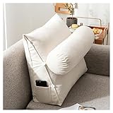 Lendenkissen Bett Lesekissen Rückenkissen Rückenlehnen Mit Nackenkissen Stützkissen Bettkopfteil Rückenlehne Dreieckige Couch Kopfkissen Nackenstütze Für Lesen Couch Dekokissen ( Color : White , Size
